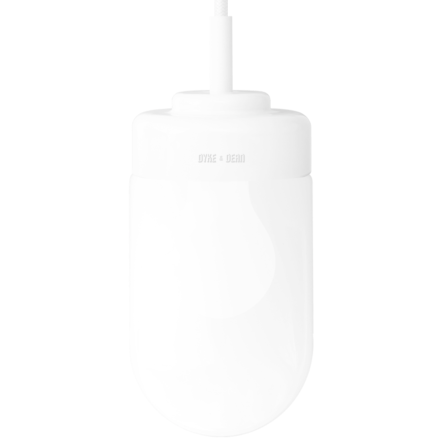 WHITE PORCELAIN CERAMIC PENDANT - DYKE & DEAN