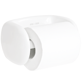 WHITE PORCELAIN TOILET PAPER HOLDER - DYKE & DEAN