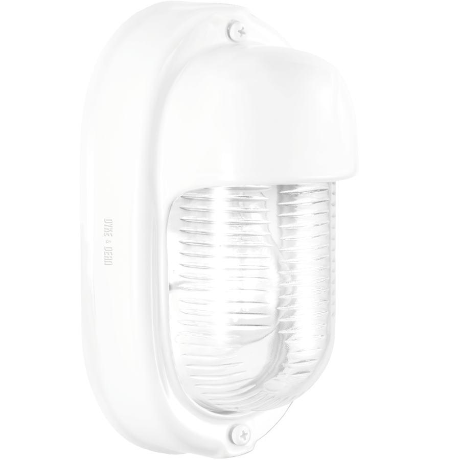 WHITE PORCELAIN VERTICAL BULKHEAD LAMP - DYKE & DEAN