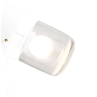 WHITE PULL CORD SWITCHED REARWIRED WALL LAMPS - DYKE & DEAN