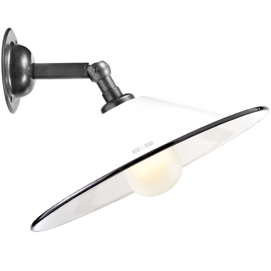 WHITE SMALL CONE SHADE WALL LAMP - DYKE & DEAN