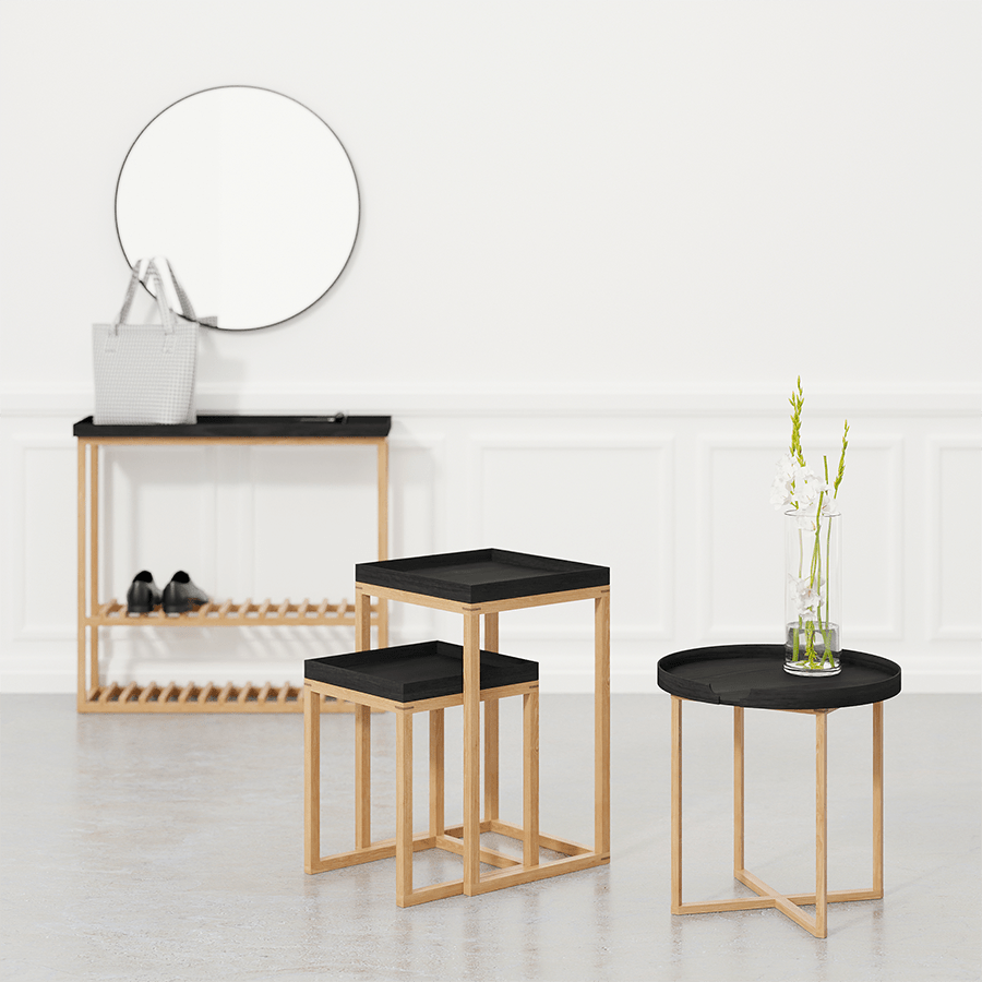 WIREWORKS DAMIEN ROUND SIDE TABLES - DYKE & DEAN