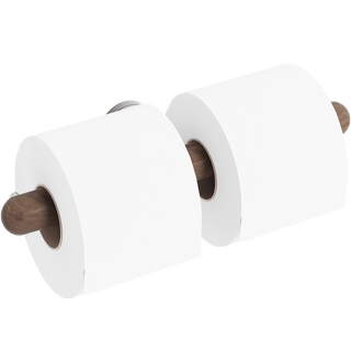 WIREWORKS YOKU DOUBLE TOILET ROLL HOLDER WALNUT - DYKE & DEAN