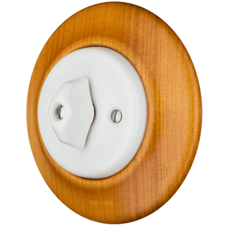 WOODEN PORCELAIN WALL LIGHT SWITCH PADELUS ROTARY - DYKE & DEAN