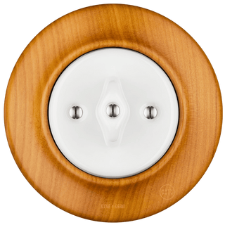 WOODEN PORCELAIN WALL LIGHT SWITCH PADELUS ROTARY - DYKE & DEAN