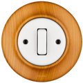 WOODEN PORCELAIN WALL LIGHT SWITCH PADELUS SLIM BUTTON - DYKE & DEAN