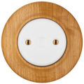 Fagus end plug by Katy Paty with white ceramic centre and beech surround