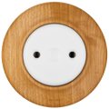 WOODEN PORCELAIN WALL SOCKET FAGUS END PLUG - DYKE & DEAN