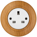 WOODEN PORCELAIN WALL SOCKET FAGUS UK - DYKE & DEAN