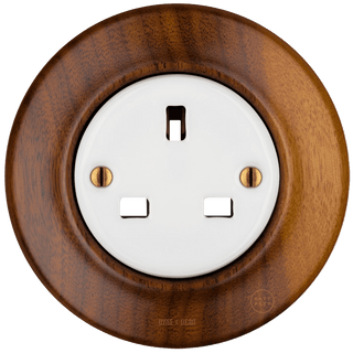 WOODEN PORCELAIN WALL SOCKET NUCMAG UK - DYKE & DEAN