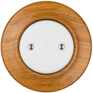 WOODEN PORCELAIN WALL SOCKET ROBUS END PLUG - DYKE & DEAN