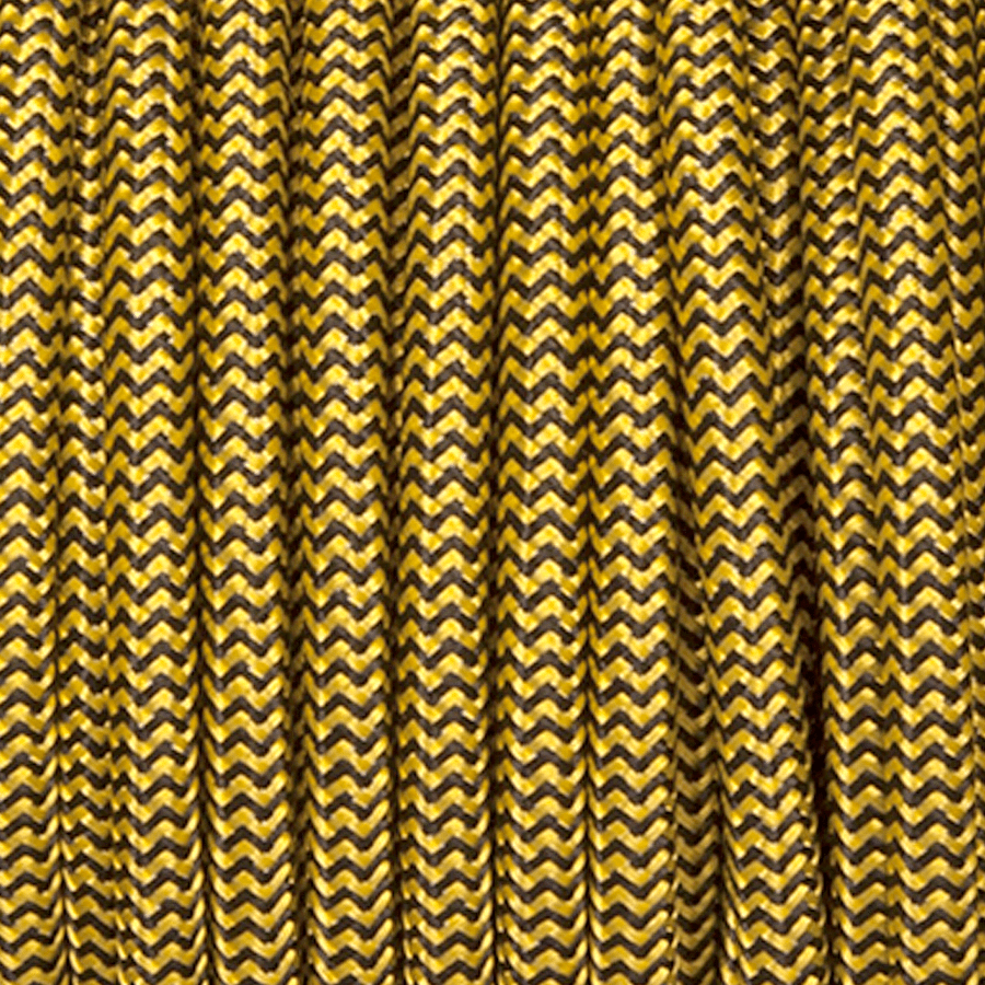 YELLOW & BLACK ZIG ZAG FABRIC CABLE - DYKE & DEAN