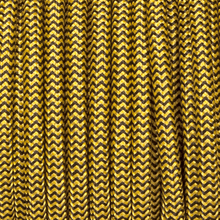 YELLOW & BLACK ZIG ZAG FABRIC CABLE - DYKE & DEAN