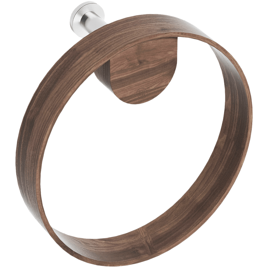 YOKU WALL TOWEL HOLDER RING WALNUT - DYKE & DEAN